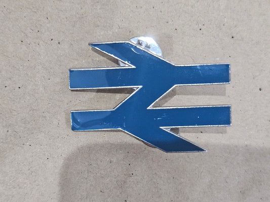 BR Blue Double Arrows Butterfly Pin Badge