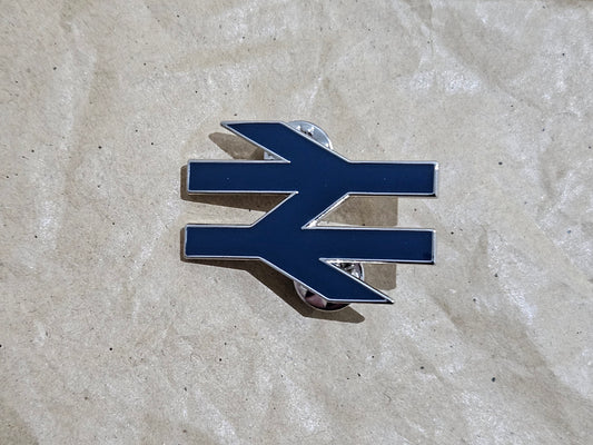 BR Blue Double Arrows Butterfly Pin Badge